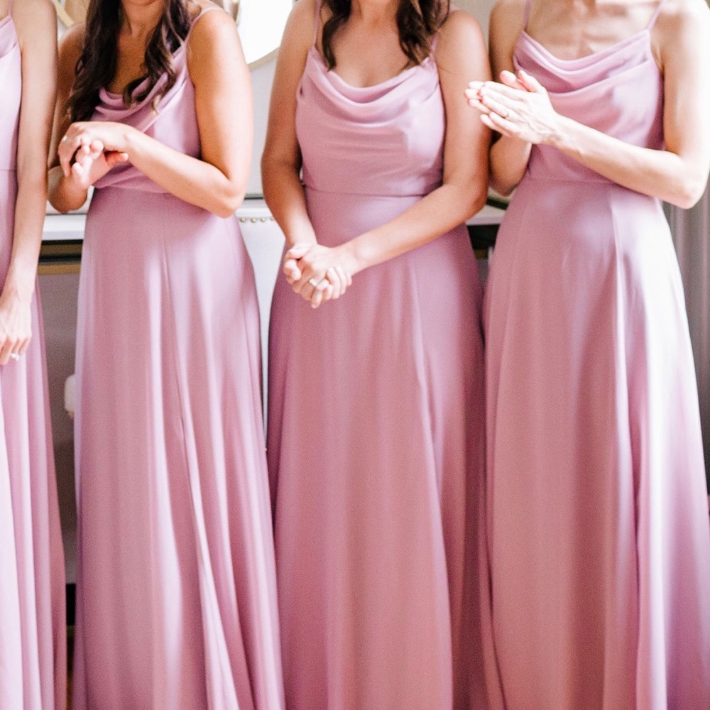 David’s Bridal bridesmaid dress F20235 in Quartz